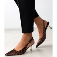  slingback γόβες με print corina - leopard