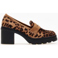  loafers suede με τακούνι - leopard