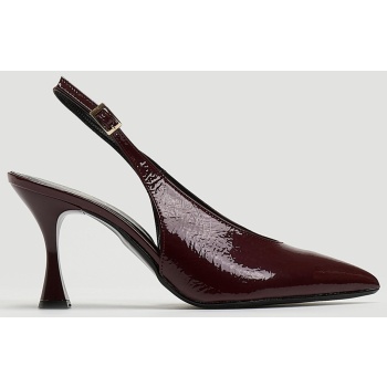 slingback γόβες λουστρίνι tfp - burgundy