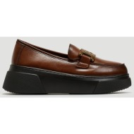  loafers flatforms με αγκράφα - ταμπά