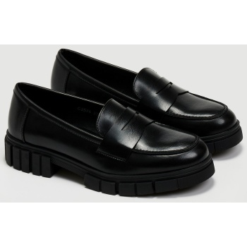 loafers με chunky σόλα - μαύρο