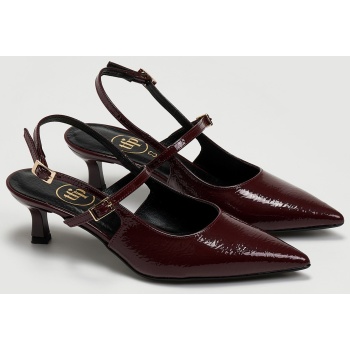 slingback γόβες λουστρίνι tfp - burgundy