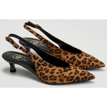 γόβες μυτερές slingback tfp - leopard