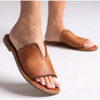 σανδάλια δερμάτινα με τρουκς iris