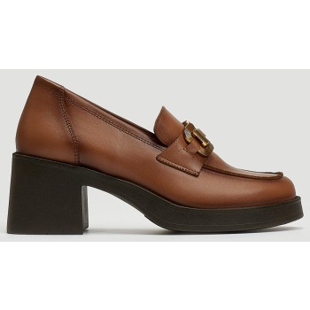 loafers δερμάτινα με τακούνι ragazza