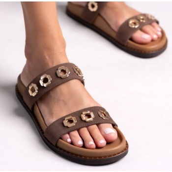 σανδάλια flatforms δερμάτινα carad  σε προσφορά