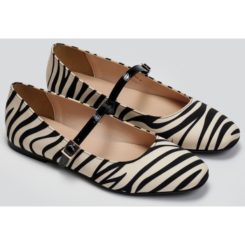 μπαλαρίνες mary jane σατέν με print tfp