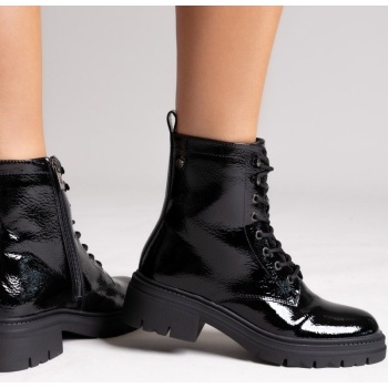 xti 144296 patent lace-up combat boots σε προσφορά
