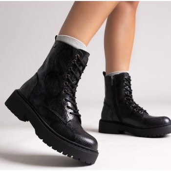 texture lace-up combat boots xti 144389 σε προσφορά