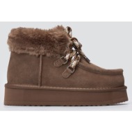  kelara fur lined ankle boots - taupe suede