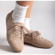 suede low-top sneakers - taupe suede