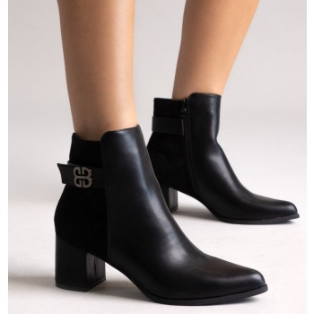 pointed ankle boots with low block heel σε προσφορά
