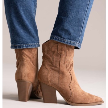 pointed suede cowboy ankle boots  σε προσφορά