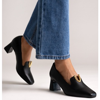 leather pumps iris v cut - black matte σε προσφορά