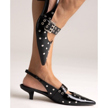 slingback heels corina - black crinkled σε προσφορά