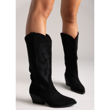 cowboy boots - black suede σε προσφορά