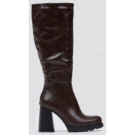  boots platform - dark brown matte