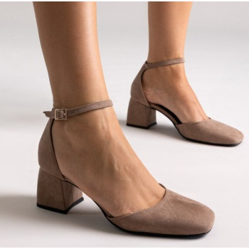 tfp open side pumps - taupe suede σε προσφορά