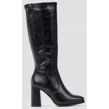 block heel stretch boots - black matte σε προσφορά