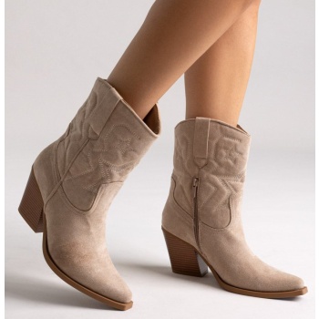 cowboy ankle boots - taupe suede σε προσφορά