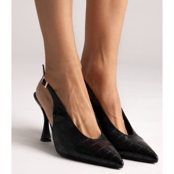 pumps slingback tfp - black croc σε προσφορά