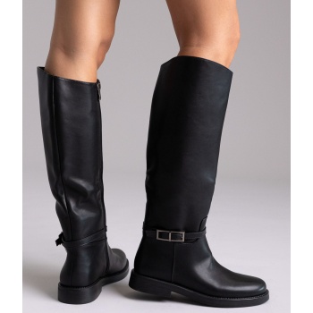 riding boots side buckle - black matte σε προσφορά