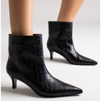 ankle boots kitten heel tfp - black croc σε προσφορά