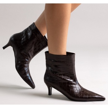 ankle boots kitten heel tfp - brown croc σε προσφορά