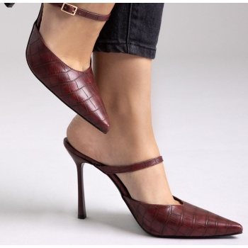 stiletto mules croc pattern tfp 