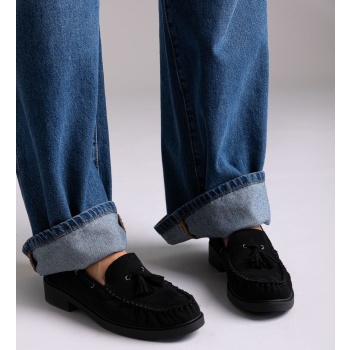 suede loafers with fringes - black suede σε προσφορά