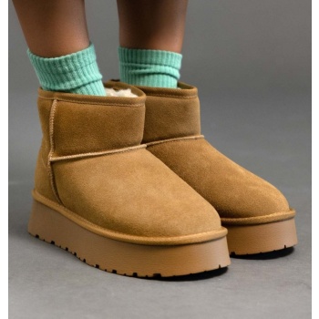 μποτάκια δερμάτινα suede με συνθετική σε προσφορά