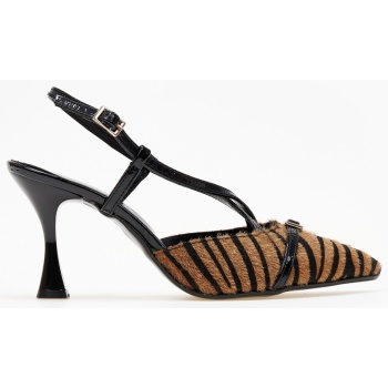 γόβες slingback με συνθετικό ponyskin σε προσφορά