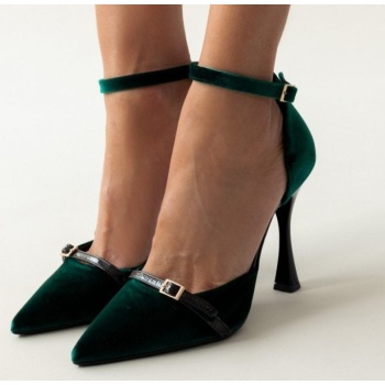 γόβες από velvet ύφασμα με μπαρέτα tfp σε προσφορά