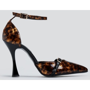 γόβες μυτερές με μπαρέτα και print σε προσφορά