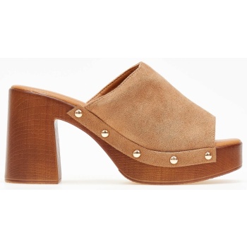 clogs suede με χρυσά τρουκς erynn  σε προσφορά