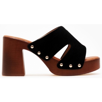 clogs suede με τρουκς erynn - μαύρο σε προσφορά