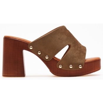 clogs suede με τρουκς erynn - χακί σε προσφορά