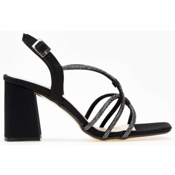 πέδιλα σατέν με crossover στρας