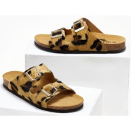  σανδάλια ανατομικά από συνθετικό ponyskin plakton 180010 - animal