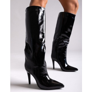pointed patent boots with stiletto heel σε προσφορά