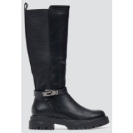  casual boots elastic side panel - black matte