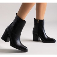  iris block heel ankle boots - black matte