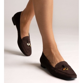 loafers suede metal bit tfp - brown σε προσφορά