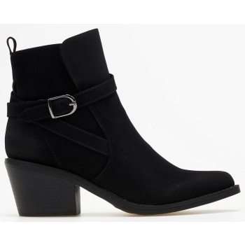 μποτάκια με ξύλινο τακούνι erynn - μαύρο σε προσφορά