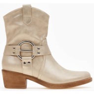  μποτάκια cowboy μυτερά με κρίκο erynn - χρυσό