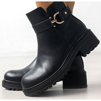 μποτάκια biker με ζωνάκι erynn - μαύρο σε προσφορά