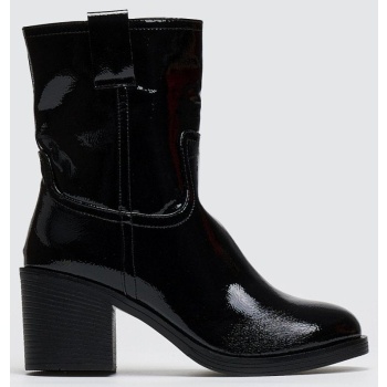 μποτάκια λουστρίνι με τακούνι - μαύρο σε προσφορά