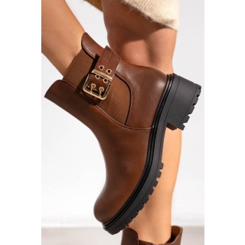 μποτάκια με τοκά erynn - καφέ σε προσφορά