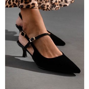 γόβες μυτερές slingback από ύφασμα σε προσφορά