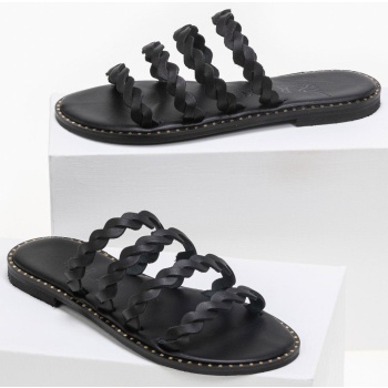 σανδάλια δερμάτινα με λουράκια iris